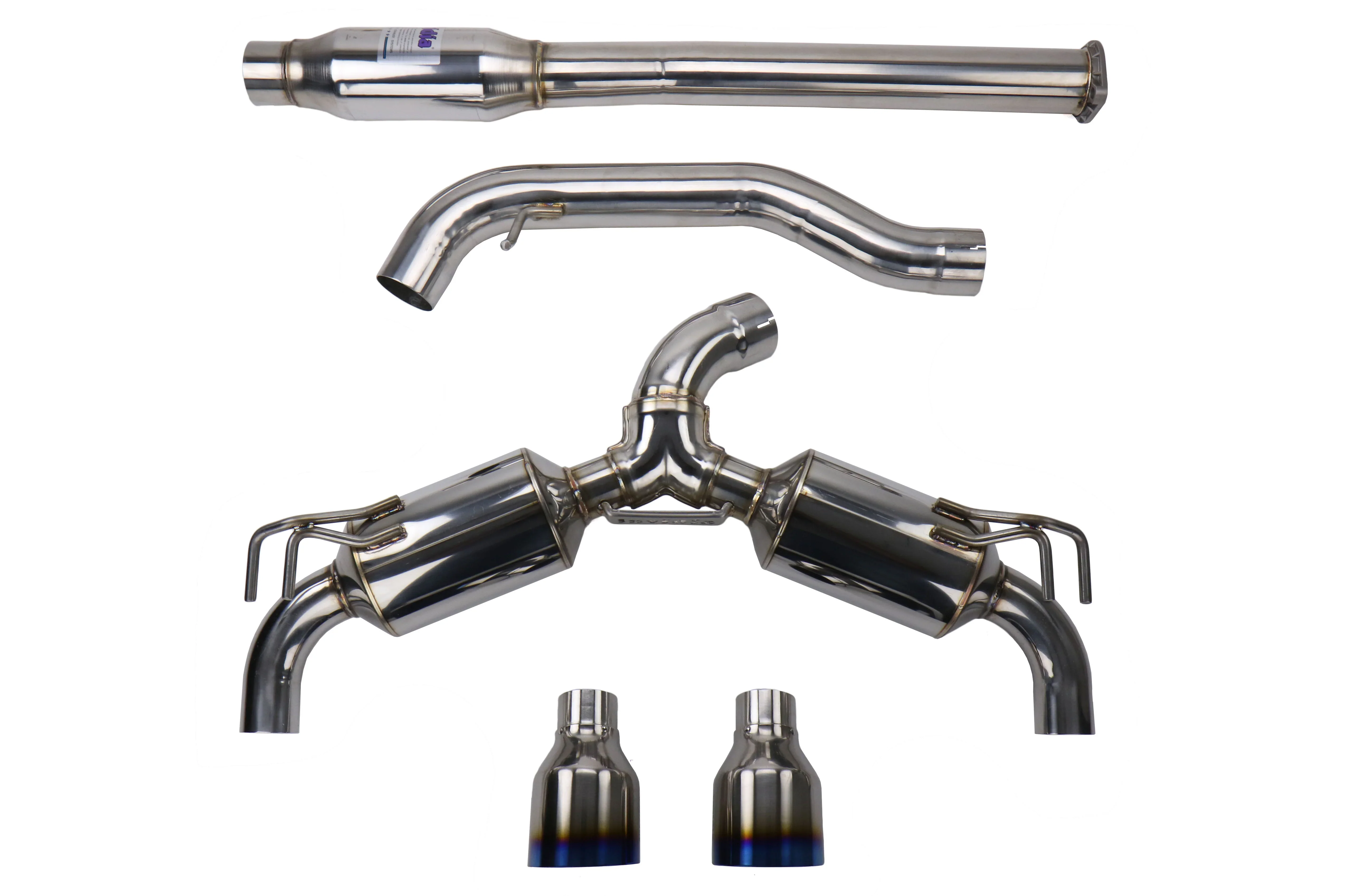 Dual N1 Turbo Back Exhaust w/PSR O2 Housing - Mitsubishi Evo X CZ4A - Image 6