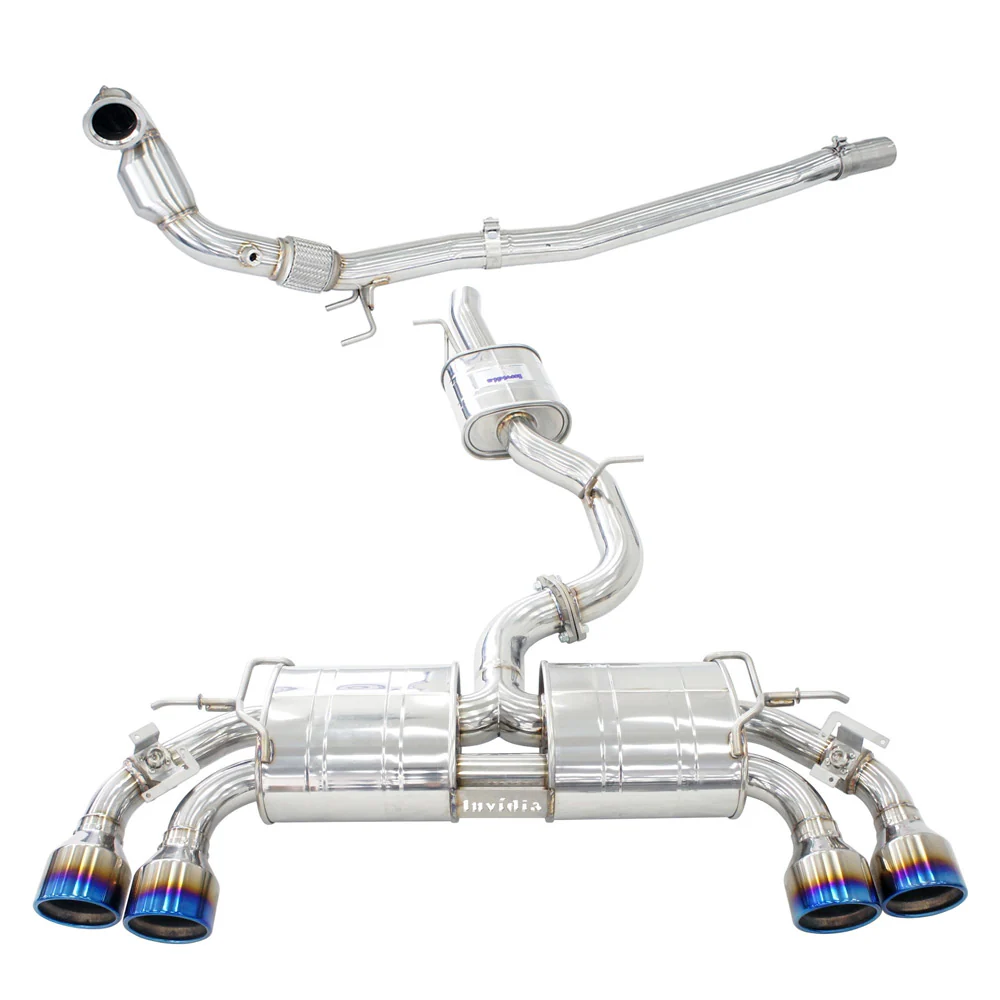 R400 Valved Turbo Back Exhaust w/Round Tips - VW Golf R Mk7